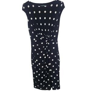 Lauren Ralph Lauren Dress Knee Length Dress Polka Dot Dress Sheath Dress 6 Black
